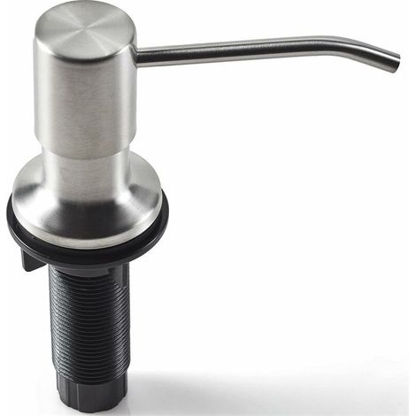 DEESSE SHOP - Distributeur de savon pour évier de cuisine (nickel brossé), acier inoxydable, recharge par le haut, design intégré avec grande bouteille de savon liquide (1/5)