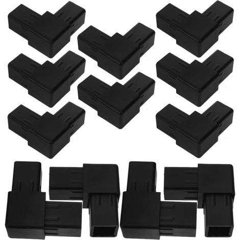 eur de Support en Plastique Noir pour Tubes Carrés, 12pcs, Forme L, Support Stable pour Cadre de Climatiseur, Accessoires pour Climatiseurs Ambiance Estivale (1/5)