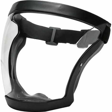 Masque intégral 1 pièce avec cadre, anti-buée, anti-poussière, masque intégral ultra-clair, anti-gouttelettes hygiénique, lunettes - Noir (1/5)