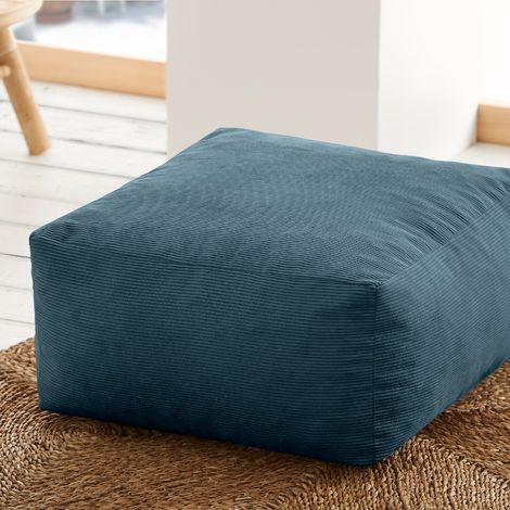 SACASA - Puf cuadrado 50x50cm pana azul DESIERTO