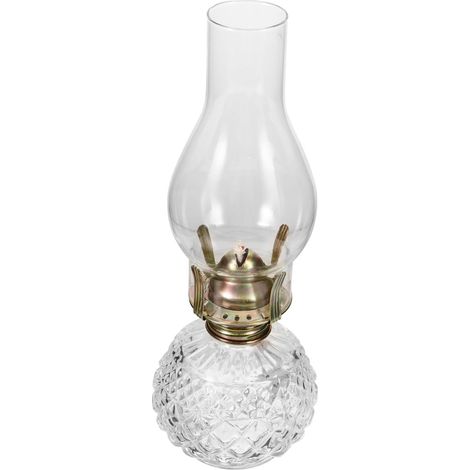 Lampe à Kérosène Vintage Verre pour Intérieur Lampe à Huile Décorative et Urgence Design Élégant pour Salon et Chambre (1/5)