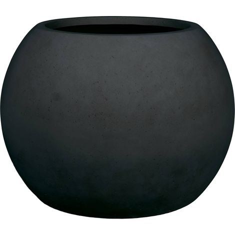 Bacs ronds en polystone noir &ndash Design extérieur haut de gamme H 57 cm Noir D 80 cm - dimhaut: H 57 cm - couleur: Noir