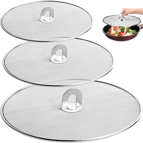 Set di 3 coperchi anti-schizzi per uso in cucina con una varietà di padelle (33 cm, 29 cm, 25 cm) (1/5)