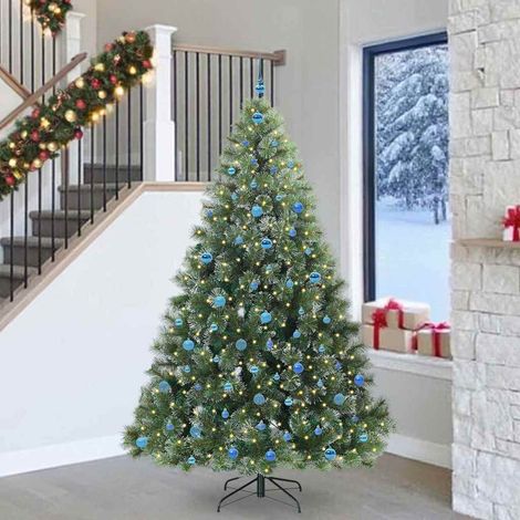Sapin de Noël Artificiel Lumineux 240 cm Vert avec 300 LED Blanc Chaud PE PVC - PANGIVO (1/5)