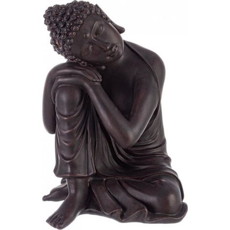 Statua decorativa in poli resina "Buddha dormiente" per veranda e giardino h 31 cm (1/4)