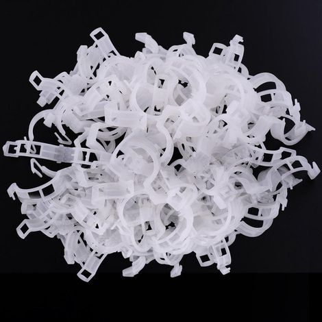 Packung mit 100 Pflanzenstützclips für Gemüse, Tomaten und Weinreben (1/5)