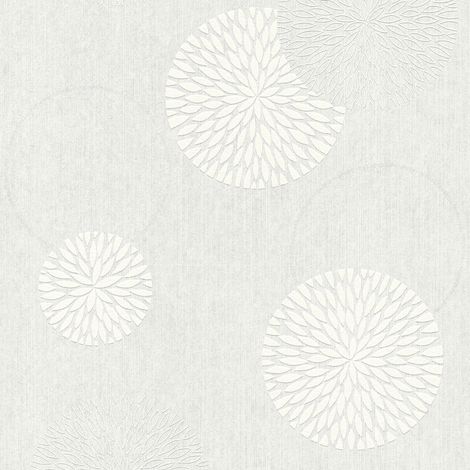 Papier peint à fleurs à peindre Papier peint moderne à fleurs Papier peint intissé à motifs cercles pour peindre (1/4)