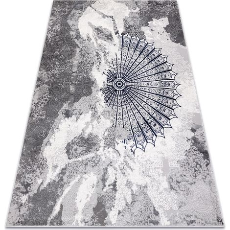 Teppich ALLURE 5715 Abstraktion - Strukturell, stilvoll, glamourös hellgrau / dunkelblau grey 140x190 cm