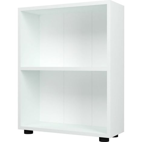 Libreria di design per soggiorno scaffale stile originale su 2 livelli 72 x 55 x 20 cm bianco 030006508