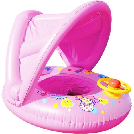 Aufblasbarer Babyschwimmring mit Sonnenschutz, inklusive Steuerrad und Sonnendach (10257761) (1/5)