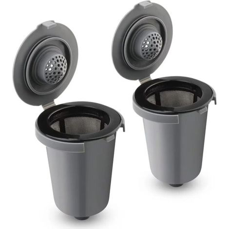 Lot de 2 filtres à café réutilisables, gris – Compatibles universellement (1/5)