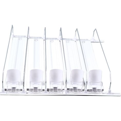 Distributeur de boissons pour réfrigérateur, rail coulissant à ressort réglable, pour canettes de soda et bière, 38 cm, blanc (1/5)