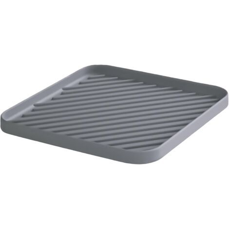 Plateau de Rangement en Silicone pour évier de Cuisine et Salle de Bain Plateau de Lave-Vaisselle Plateau de Rangement Polyvalent pour Salle de Bain et tiroir(Gris) (1/4)