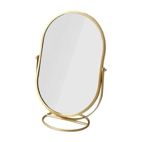 FENOPLASTICAMiroir de bureau multifonctionnel plaqué or – miroir double face (1x et 10x) – éclairage LED réglable – support robuste pour dressings ou salles de bains. (1/5)