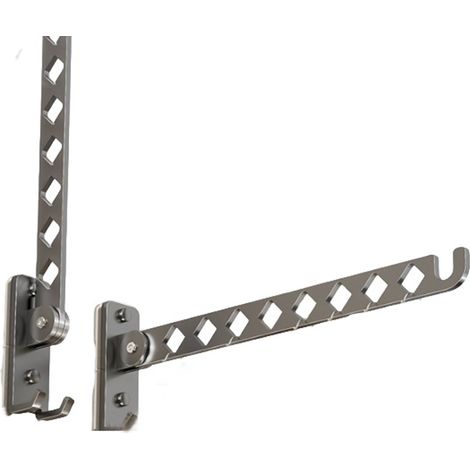 Étendoir à linge mural - Tour de séchage - Étendoir suspendu - Étendoir pliable - Pliable multi-angles - Acier inoxydable - Convient pour balcon, intérieur, fenêtre et armoire - Noir (1/3)