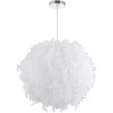 Lampadario a sospensione Feather 30 cm E27 40W Bianco, Soleggiato (1/5)