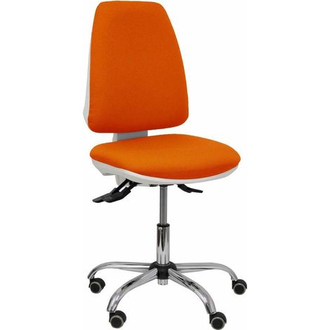 Chaise Elche blanc asincro bali orange foncé parquet roulettes