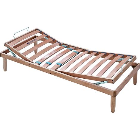 EVERGREENWEB Rete Singola 85x190 cm a Doghe in Legno Naturale Faggio Alzata Manuale ALZA Testa e Piedi Pieghevole Ortopedica Base Letto o Materasso con Regolatori Rigidit… 4 Gambe Smontabili, Offerta (1/5)