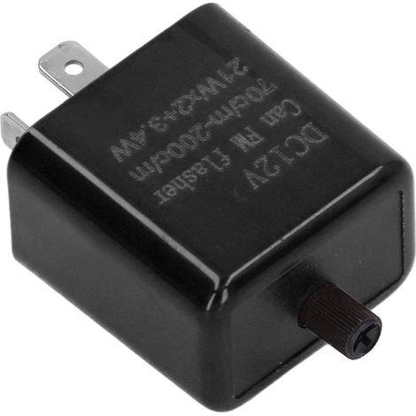 Relais clignotant 12 V 2 broches, étanche à la poussière, pour clignotant LED de moto, noir (1/5)