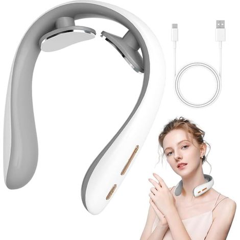 Masajeador cervical, masajeador de cuello con función de calor, masaje cervical y de cuello, 6 modos de pulsación.