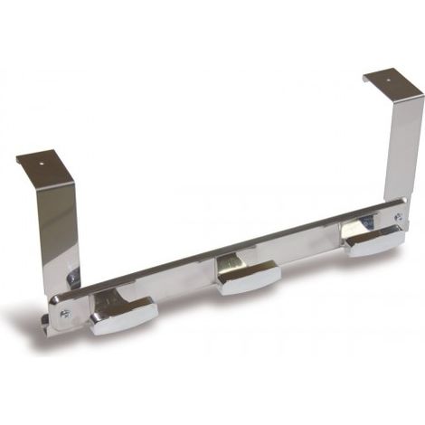 PERCHERO PARA PUERTA 3 BRAZOS ACERO INOX CROMADO - BRINOX