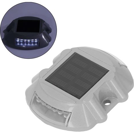 Solarbetriebenes Verkehrsschild, Verkehrsschild aus Aluminiumguss, hufeisenförmiges Verkehrsschild, Verkehrsschildmarkierung, 12 blinkende weiße LEDs (1/5)