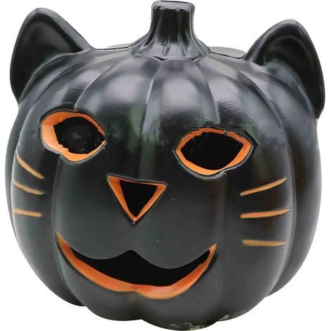 Lampe de éclairée, Lanterne de d'Halloween Lanterne de drôle - Faveurs de fête solides fournitures peintes à la main Décorations d'Halloween (1/5)