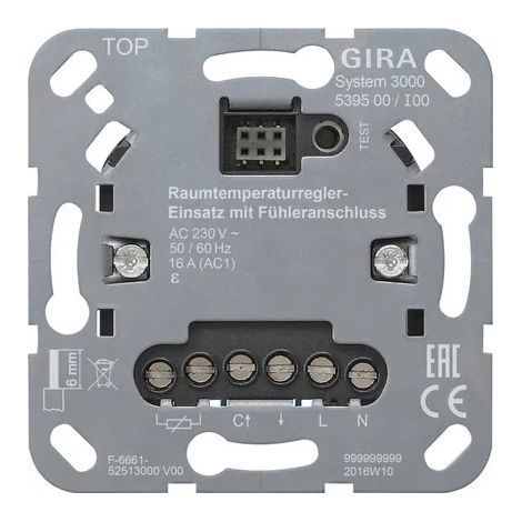 Gira S3000 Inserto RTR + Conexión de sensor Inserto [539500], 5395 00