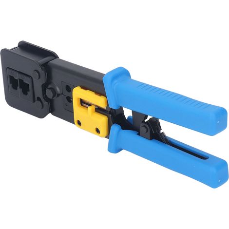 Kit d'outils de sertissage RJ45 pour câbles CAT6 et CAT5E traversants, avec testeur et dénudeur de fils. (1/5)