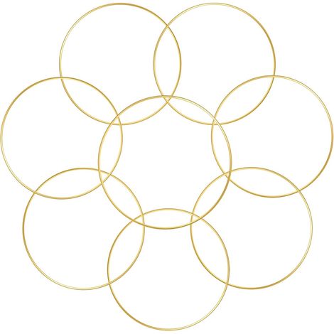 Anneaux floraux en métal doré de 20 cm pour décorations florales à faire soi-même (1/5)