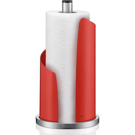 Porte-Rouleau de Cuisine Vertical, pour Rouleaux épais, Porte-Papier de Cuisine Hauteur 32 cm, Acier Inoxydable/métal Rouge (1/5)