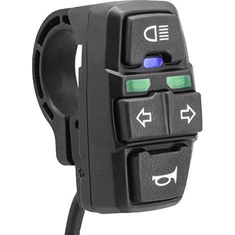 Interrupteur 3 en 1 pour vélos et scooters électriques : phare, clignotants, klaxon, interrupteur marche/arrêt 36 V/48 V