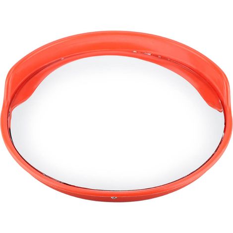 30 cm konvexer Verkehrssicherheitsspiegel mit Montagezubehör, Orange, PC/PE, 130°, blendfrei, für Einfahrten und Garagen (1/5)