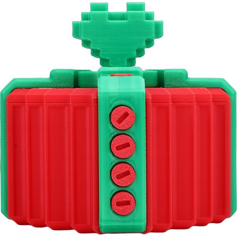 Boîte cadeau agaçante avec vis, imprimée en 3D PLA, farce hilarante pour la Saint-Valentin, Noël, un anniversaire, etc. Rouge et verte. (1/5)