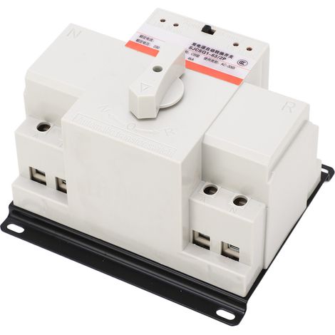 Automatischer Umschalter mit zwei Leistungsstufen, 63 A, 2-polig, 4 kA, Leistungsschalter, elektrischer Wahlschalter, 230 V, Brandschutztyp (1/5)