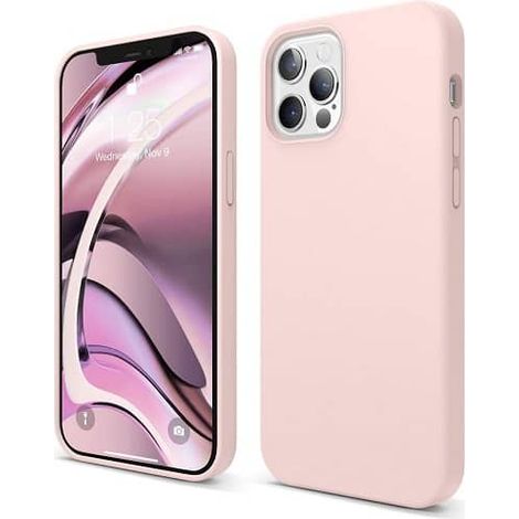 Funda silicona iphone 12 textura suave  Rosa claro (1/3)