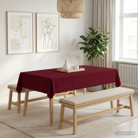 vidaXL Table Cloth 5 pcs Rectangular Wine Red 140 x 200 cm Polyester (1/5)