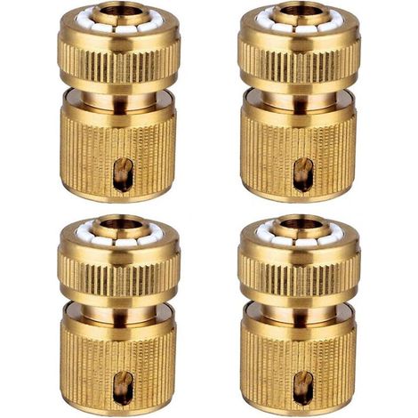 Connecteurs rapides pour tuyau d'arrosage en laiton, 4 pièces, connecteurs rapides pour tuyau d'arrosage 1/2" (1/4)