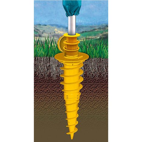 Vis d’ancrage au sol DUO pour séchoir parapluie – Résistant aux tondeuses – Pour tubes 55, 50, 40, 32 mm – Couvercle étanche à charnière – Juwel (1/2)