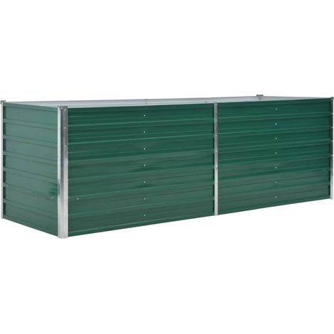 Fioriera rialzata piante fiori giardino 240 cm verde acciaio zincato 020001106
