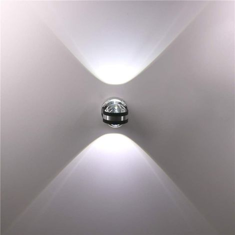 MINKUROW Luz De Pared Led Luces De Arriba Y Abajo Para Interiores Luces De Pared De Bola De Vidrio Con Efecto De Arriba Y Abajo De 6w Para Pasillo Dormitorio Noche Hogar Loft Sala De Estar Blanco Frío (1/5)