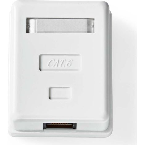 Boite murale reseau sur le mur 1 port ports utp cat6 droit femelle plaque or abs blanc boite