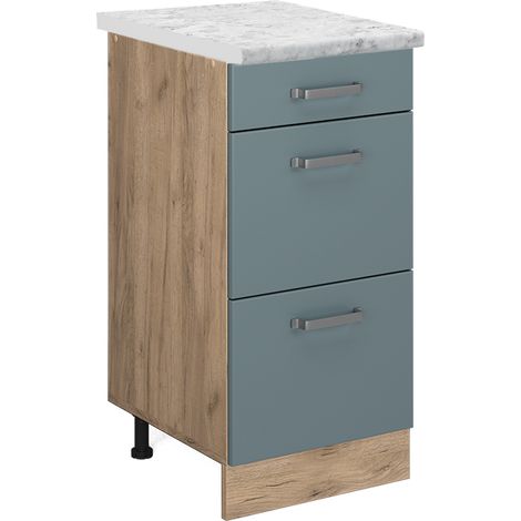 Mobiletto base per cucina R-Line, Grigio-blu, 40 cm PL Marmo, Vicco