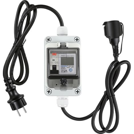 Jiubiaz Medidor portátil 16 A 400 V CEE con diferencial 3 m (1/5)