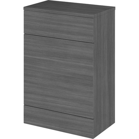 Alrewas Contemporary Floor Standing WC Unit with Coordinating Worktop, Anthracite Woodgrain, 600mm