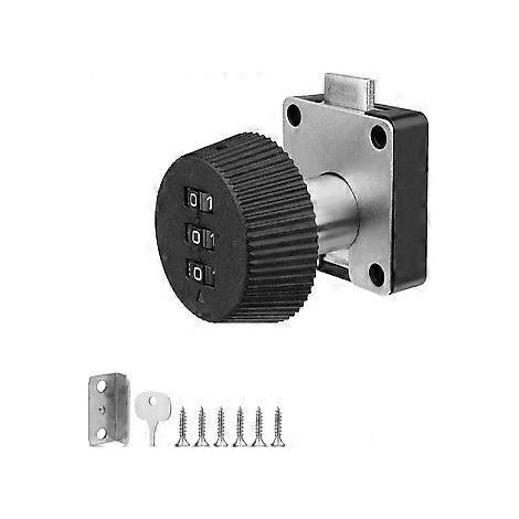 Digitales Zahlenschloss, schlüsselloses Schließfachschloss, Sicherheitsschloss für Vitrinen, Briefkästen, Schubladen und Schränke, 20 mm, schwarz