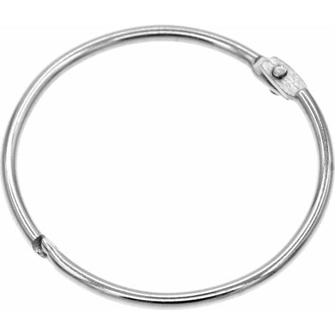 Metal Shower Curtain Ring, Easy Open and Close, 20 Pack 2 Inch Silver Ring Buckles for Bathroom MUMU (1/4)