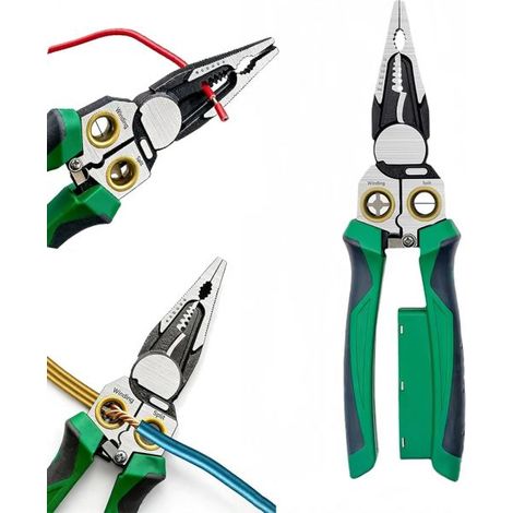 Pinza Spelafili 8 in 1 con Tester Tensione AC/DC 12–250v Pinza per Taglio 07828