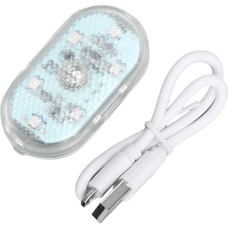 Lampe LED Voiture Tactile, Lumière Ambiance Intérieure Mini Multicolore, Lampe Nuit Automobile Rechargeable Intégrée, Bleu (1/5)