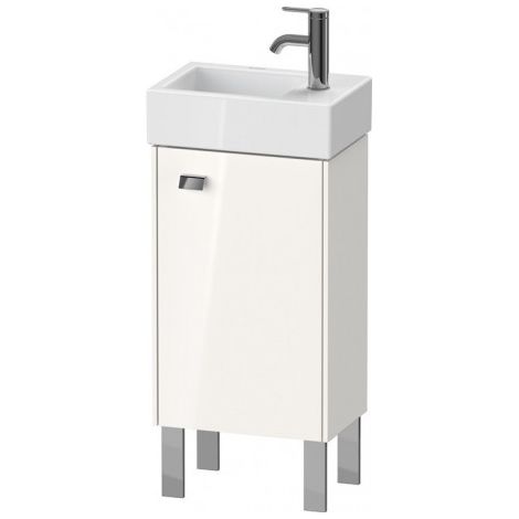 Duravit Meuble sous-lavabo Brioso 36,4,0 x 23,9 cm, 1 porte, 1 tablette en verre, pour lavabo Vero Air 072438, Couleur (avant/corps): Décor blanc lustré, poignée chromée - BR4429R1022